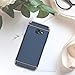 kwmobile Case Compatible with Samsung Galaxy A3 (2017) - Shockproof Hard Back Cover with Chrome Frame - Dark Blue
