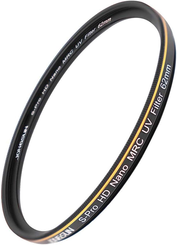JONGSUN 62mm UV Filter, S-Pro HD Nano MRC16 Camera Ultraviolet Protection Filter, 16 Layers Multicoated, SCHOTT B270