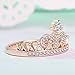 Women's Crown Tiara Rings Exquisite 18K Gold Plated Princess Tiny CZ Diamond Accented Promise Rings for Her Size 5-10