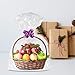 Kolewo4ever 20 Pack 30x44inches Clear Basket Bags Pull Bow Set 10 Packaging Bags Cello Cellophane Wrap 10 Ribbon Bows For Easter