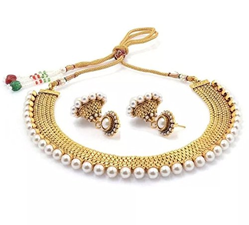 YouBella Jewellery Bollywood Ethnic Gold Plated Traditional Indian Necklace Set with Earrings for Women