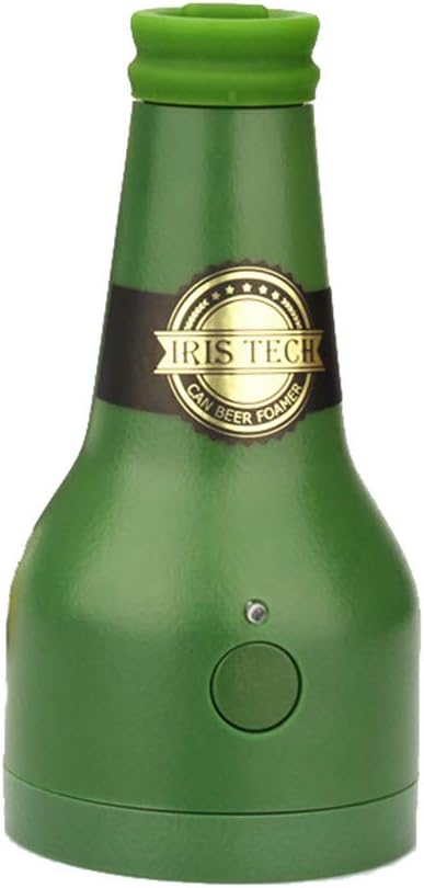 WINLISTING 2019 Beer Pourer, Ultrasonic Beer Foamer Portable Beer Bubbler Bottle Shape Foam Maker for Drinks Portable Tap Draft Foam Maker Machine Beer Dispenser Frother (Green)