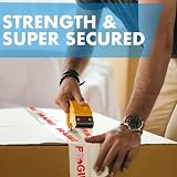 BARGAIN FACTORY Fragile Packing Tape 12 Rolls Per Pack Yellow Violet Red view 6