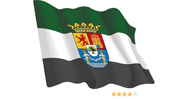 Artimagen Pegatina Bandera Ondeante Extremadura 65x50 mm.