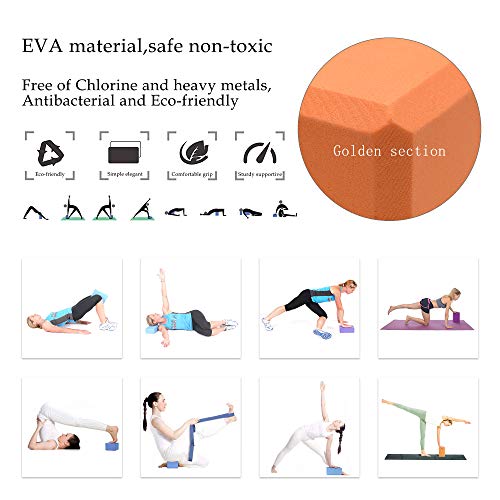 SONSYON-Yoga-Blocks-and-Strap-Fitness-Bands-Resistance-and-High-Density-Foam-Yoga-Brick-Set