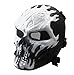 Everlife Shop CS Protective Mask Halloween Airsoft Paintball Tactical Full Face Masquerade Skull Skeleton Mask (Black/White)