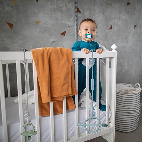 Toy Safety Straps MORIBOX Adjustable Silicone Pacifier Clips for