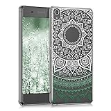 kwmobile Crystal Case for Sony Xperia XA - Hard Durable Transparent Protective Cover - Mint/White/Transparent