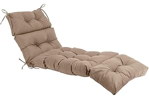 QILLOWAY Indoor/Outdoor Chaise Lounge Cushion,Spring/Summer Seasonal All Weather Replacement Cushions. (BEIGE/SAND/CAMEL)