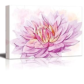 Shades of Purple and Pink Watercolor Flower - Canvas Art Home Art - 12x18 inches