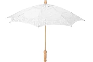 Zerodis Lace Wedding Umbrella Stick Umbrellas Parasol Elegant Accessory for Bridal Photography and Boudoir Decor Lace Wedding