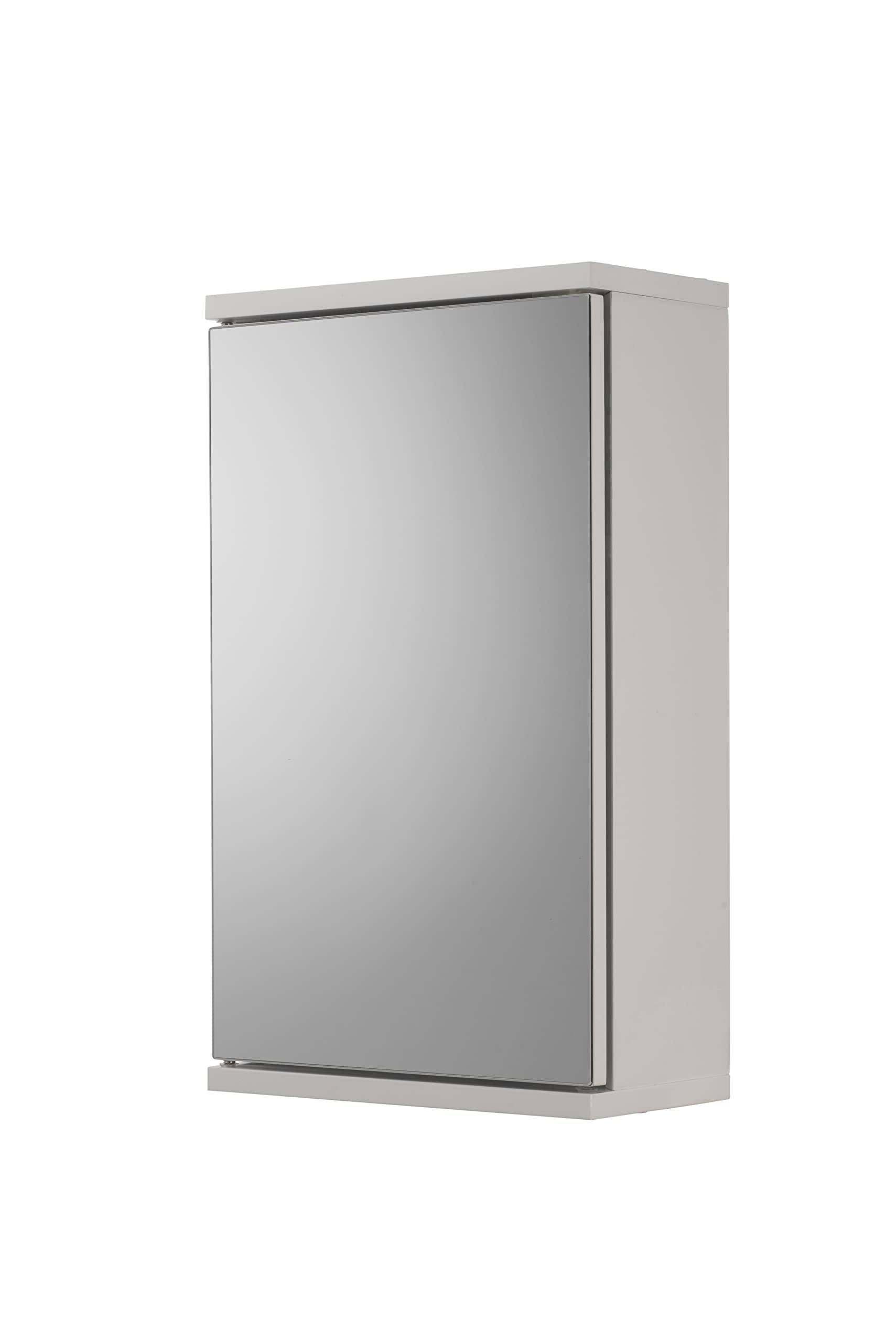 Croydex Simplicity Corner Bathroom Cabinet, Compact Corner Wall-Mounted Bathroom Storage, Durable MDF Carcass with Mirrored Door, Magnetic Catch and Adjustable Shelf (50x30x24cm)