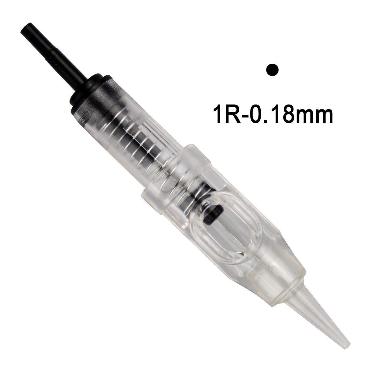 50pcs Permanent Makeup Cartridge Nano Needle 1R 0.18mm Disposable Eyebrow Tattoo Needle for Permanent Makeup Machine (1R-0.18mm)