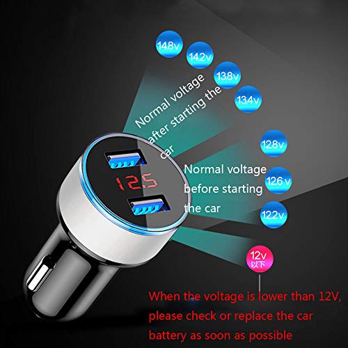 JDgoods 3.1A Dual USB Car Charger 2 Port LCD Display 12-24V Cigarette Socket Lighter