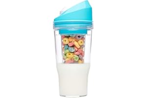 Jalzdieod Portable Plastic Cereal Cup for Breakfast Easy to Carry to Go Cereal and Milk Container