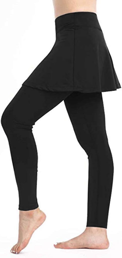 KaloryWee Yoga Leggings With Skirt Attached Women'S Running Skorts Sports Tennis Golf Skirt With Long Leggings