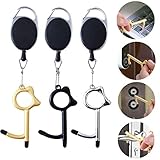 Bola Rung 3Pcs Contactless Door Opener Tool With 3 Retractable Buckles No Touch 