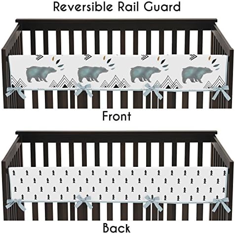 Long Front Crib Rail Guard Baby Teething Cover Protector Wrap for Bear Mountain Watercolor Collection by Sweet Jojo Designs