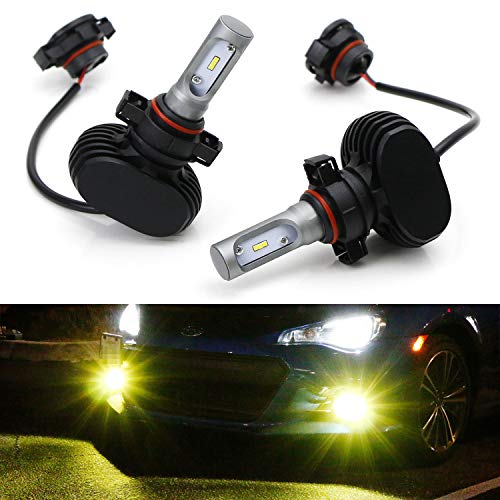 iJDMTOY 5202 2504 12086 LED Headlight Bulbs, 50W 3000K Gold Yellow Extremely Bright LED Headlight, Driving Lamp, Fog Light Upgrade Bulbs, Powered By CSP Chipsets