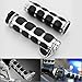 2x Chrome Billet Aluminum Bar End Cap Black Soft Gel Rubber Hand Grips w/ Palm Rest Fits Custom Motorcylce 7/8
