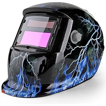 Flexzion Welding Helmet Auto Darkening Mask Hood (Thunder Skull), Solar