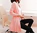 Shawhuaa Womens Knitted Slim Fit Open Front Cardigan Sweater Shawl Pink