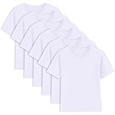 6 Pack Cotton Boys Kids Tshirts Short Sleeve Summer Tops Clothes Tee Shirts for Toddlers(Age 2-14)