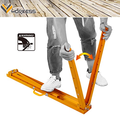 Heavy Duty Height Adjustable Steel, Metal Saw Horse, Jobsite Table with Telescopic Legs 1200 Lbs Yellow Single Pack WK-SH017A - Thumbnail 4
