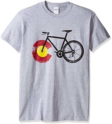 Men's Colorado Mountain Bike Short Sleeve T-Shirt, Dark Ash, Large