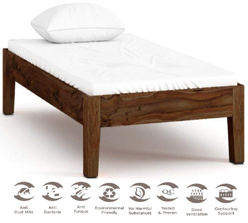 Ganpati Arts Sheesham Wood Single Size Bed for Bed and Living Room (Natural Finish)