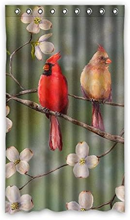 QYOU Cardinal Bird Blackout Panel Curtain Polyester 50"x84" (one piece)