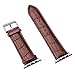 Valkit Compatible Apple Watch Bands 42mm 44mm Genuine Leather Strap Smart Watch Band Bracelet Replacement Wristband with Stainless Steel Adapter Clasp Replacement for Apple iWatch 4 3 2 1, 42MM -Brown