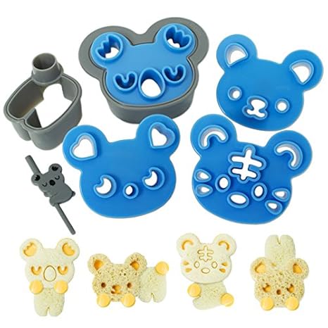 CuteZCute Sandwich Cutter and Cookie Stamp Kit, Cuddle Palz