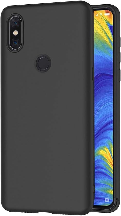 AICEK Case Compatible for Xiaomi Mi Mix 3, Black Silicone Cover for Xiaomi Mi Mix 3 Black Case (6.39 inch)