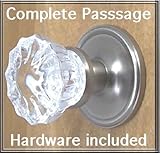 Futed Depression Crystal/Brushed Nickel Passage Door Knob Set. A very special purchase of the Standard Crystal Glass Passage Door set, with all the hardware needed to install on interior passage doors.