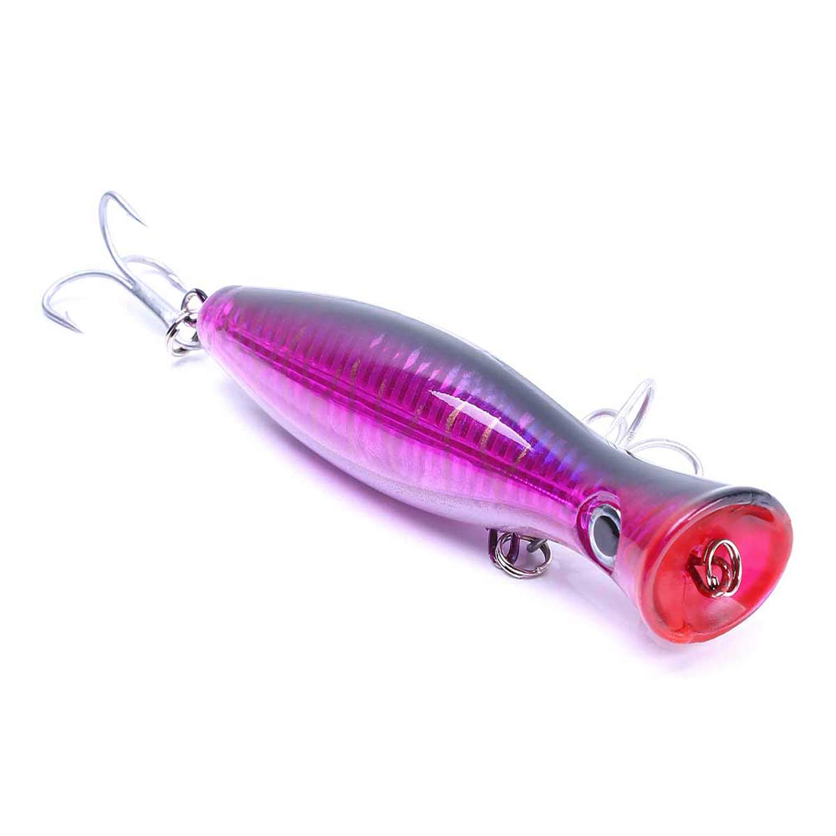 One Large Top Water Popper 4.75 in/1.5 oz Lure Artificial Seal Lure 3D Eyes Hard Popper with Hooks and Ring for Saltwater Offshore, Surf Fishing, Bass, Bluefish