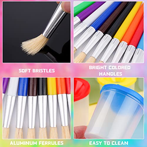 10 Pieces Assorted Colored Paint Brushes Set in 10 Colors and 8 Pieces