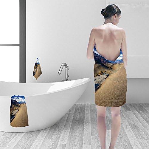 Nalahomeqq Bath towel set Hot and windy morning in the desert Dry bushes provide shadows Hot autumn in Death Valley USA 3D Digital Printing No Chemical OdorEco-Friendly Non Toxic