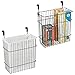 mDesign Steel Metal Wire Hanging Over Door Kitchen Storage Organizer Basket/Trash Can - Cabinet Door Holder Bins for Bags, Tin Foil, Wax Paper, Cling Wrap - Concerto Collection, 2 Pack, Matte Black