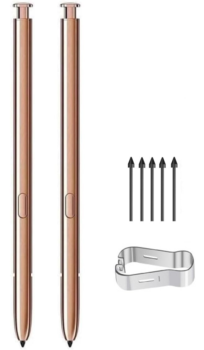 2PCS Galaxy Note 20 Stylus Pen Replacement (Without-Bluetooth) for Samsung Galaxy Note 20 Ultra S Pen + Replacement Tips (Gold/Bronze)