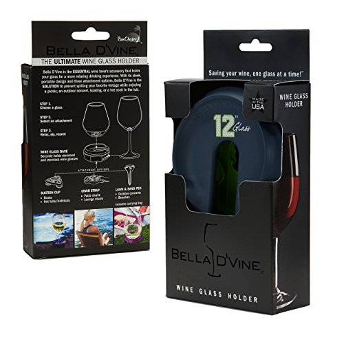 Bella D'Vine Outdoor Wine Glass Holder (12th Glass Green Body/Navy Top)
