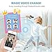 BONAOK Wireless Bluetooth Karaoke Microphone with Dynamic LED Light, Portable Handheld Magic Sound Karaoke Mic Home Party Birthday for iPhone/Android/iPad/PC/Sony (Gray)