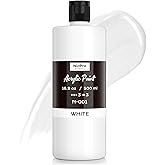 Nicpro White Large Acrylic Paint (16.9 oz, 500 ml), Rich Pigments, Non Toxic Craft Paint for Multi Surface, Canvas, Wood, Lea