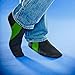 Nufoot Booties Men's Shoes, Foldable & Flexible Footwear, Fold and Go Travel Shoes, Yoga Socks, Indoor Shoes, Slippers, Black with Green Stripes, Extra Large