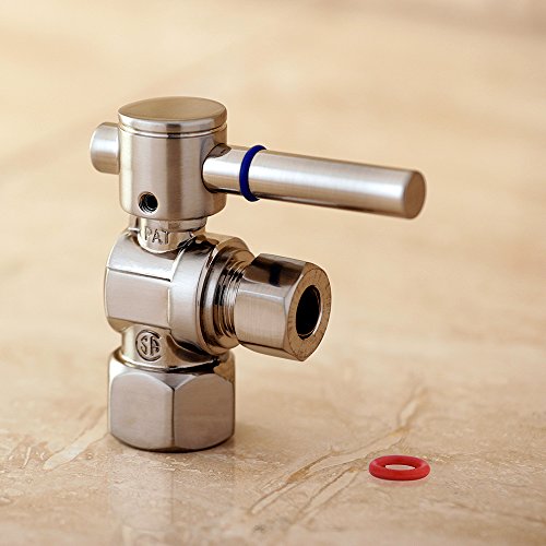 Kingston Brass CC43108DL Concord 1/4 Turn Ball Valve 1/2-Inch FIP X 3/8-Inch OD Compression, Satin Nickel