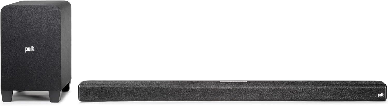 Polk Audio Signa S4 TV Sound Bar with Subwoofer - Dolby Atmos Audio VoiceAdjust & BassAdjust Technology, HDMI eARC, Wireless Subwoofer works with 8K, 4K, & HD TVs, Bluetooth, Wireless Streaming