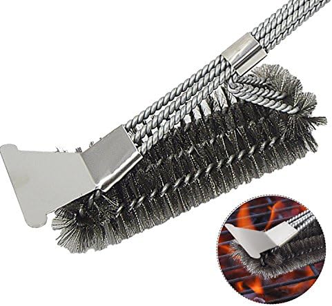 EGOKEE BBQ Grill Brush and Scraper,Stainless Steel Wire Bristle Cleaner Tools Cleaning Brush for Grill- with Long Handle,Clean Safe &amp; Perfect Barbecue Tool