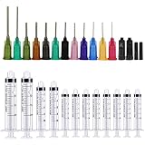 BSTEAN Glue Applicator Syringe Blunt Needle Cap Industrial Grade Luer Lock Assorted Stainless Steel Tips (Pack of 12)