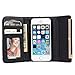 GoodPro Noble Handbag Design PU Leather Wallet Case Cover with Card Holder for Apple iPhone 5 5S Bundle with Screen Protector, Stylus and Cleaning Cloth - Black