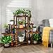 Giantex Flower Rack Wood Plant Stand Wood Shelves Bonsai Display Shelf Indoor Outdoor Yard Garden Patio Multifunctional Storage Rack Bookshelf W/Hollow-Out Rack (47.5″Lx 10”Wx 38”H (6 Tier))thumb 1